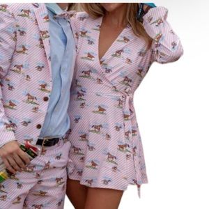 Shinesty Pink Derby Horse Wrap Dress